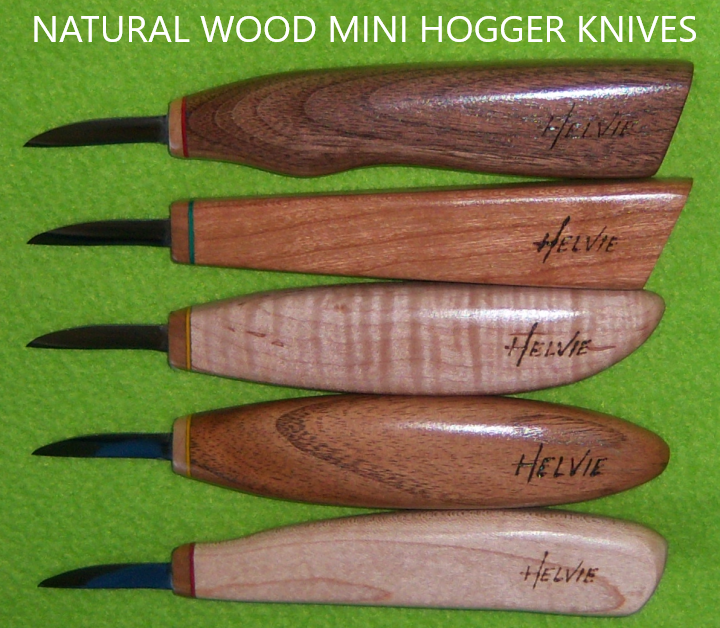 Helvie® Natural Wood Mini Hogger Knives – Helvie® Knives LLC