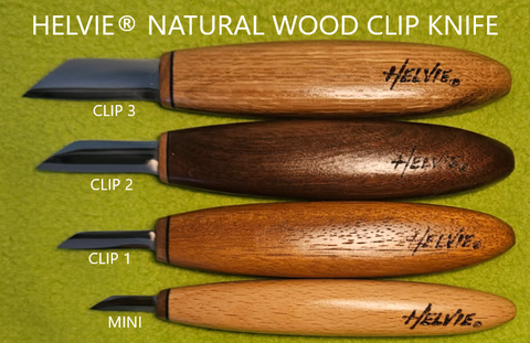 Helvie® Natural Wood Clip Knives